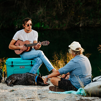 Aquifer Blue in Tundra Haul Wheeled Cooler